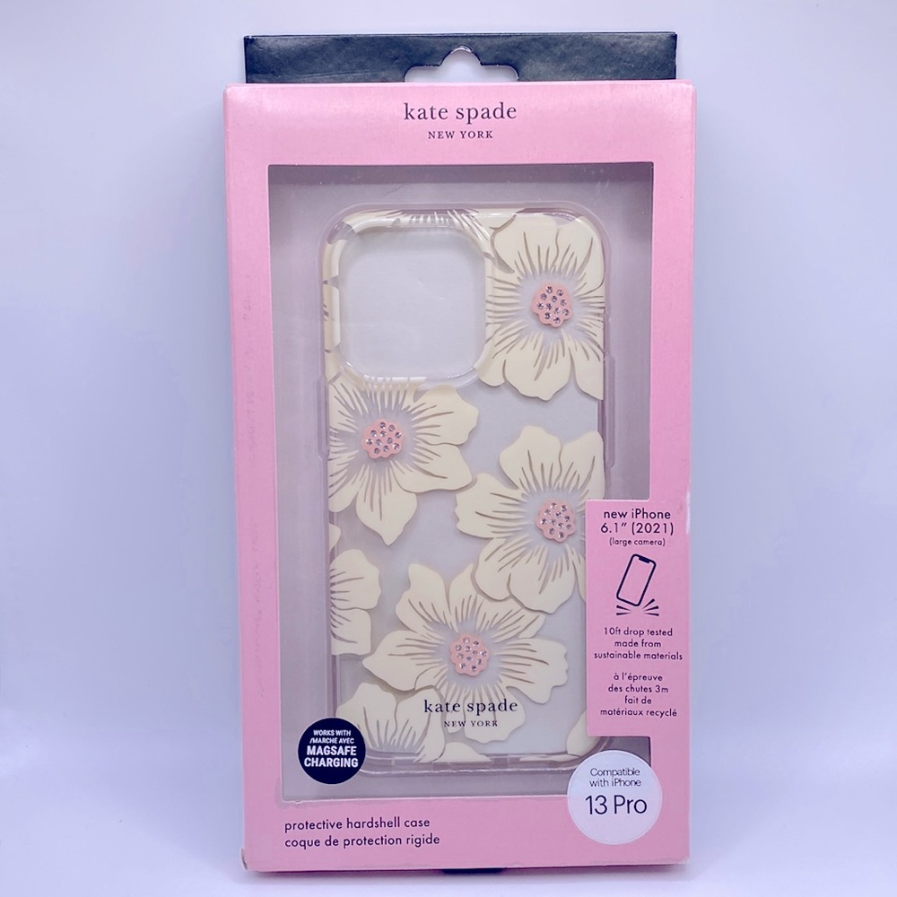 Kate Spade Case For IPhone 13 Pro (6.1”) Large Camera, Hollyhock Rhinestone